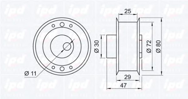 IPD 14-0629 Tensioner Pulley, timing belt